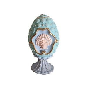 Avon Collectible Egg On Pedestal 1994 Season's Treasure Seashells Of Summer